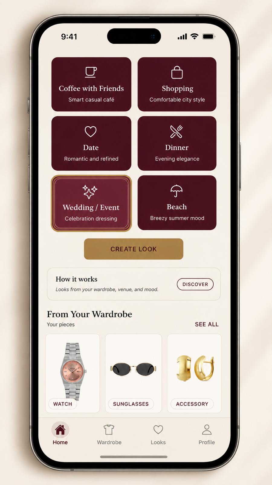 Stylove occasion styling screen